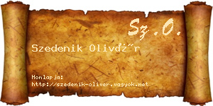 Szedenik Olivér névjegykártya